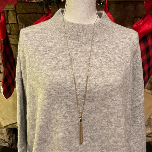 NWT Wool City Gray Drop Shoulder Balloon Sleeve Sweater Size XL - Picture 3 of 8